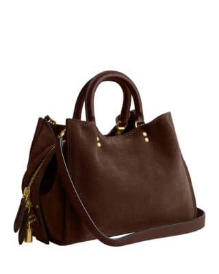 Coach Rogue Women's bags Satchel 25 Black Glovetanned Pebble Leather New