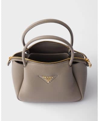 Prada Liaison Women's bags Small Clay Grey Vit.daino Soft New