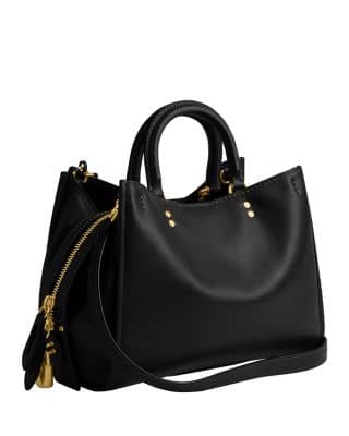 Coach Rogue Women's bags Satchel 25 Black Glovetanned Pebble Leather New