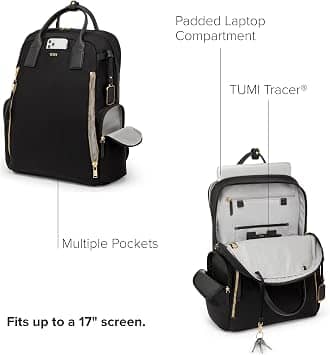 Tumi Atlanta Backpack Women's bags Black/Gold New