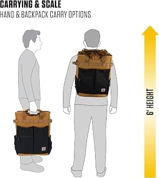 Carhartt Nylon Cinch-Top Convertible Tote Backpack Women's bags Brown New