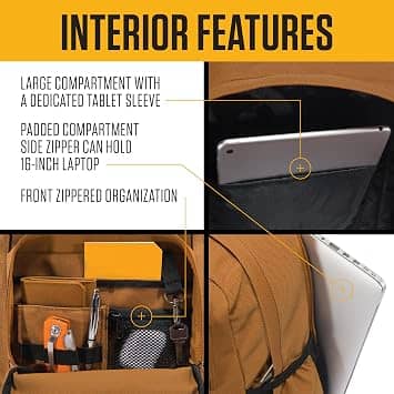Carhartt Dual-Compartment Backpack Women's bags Brown New