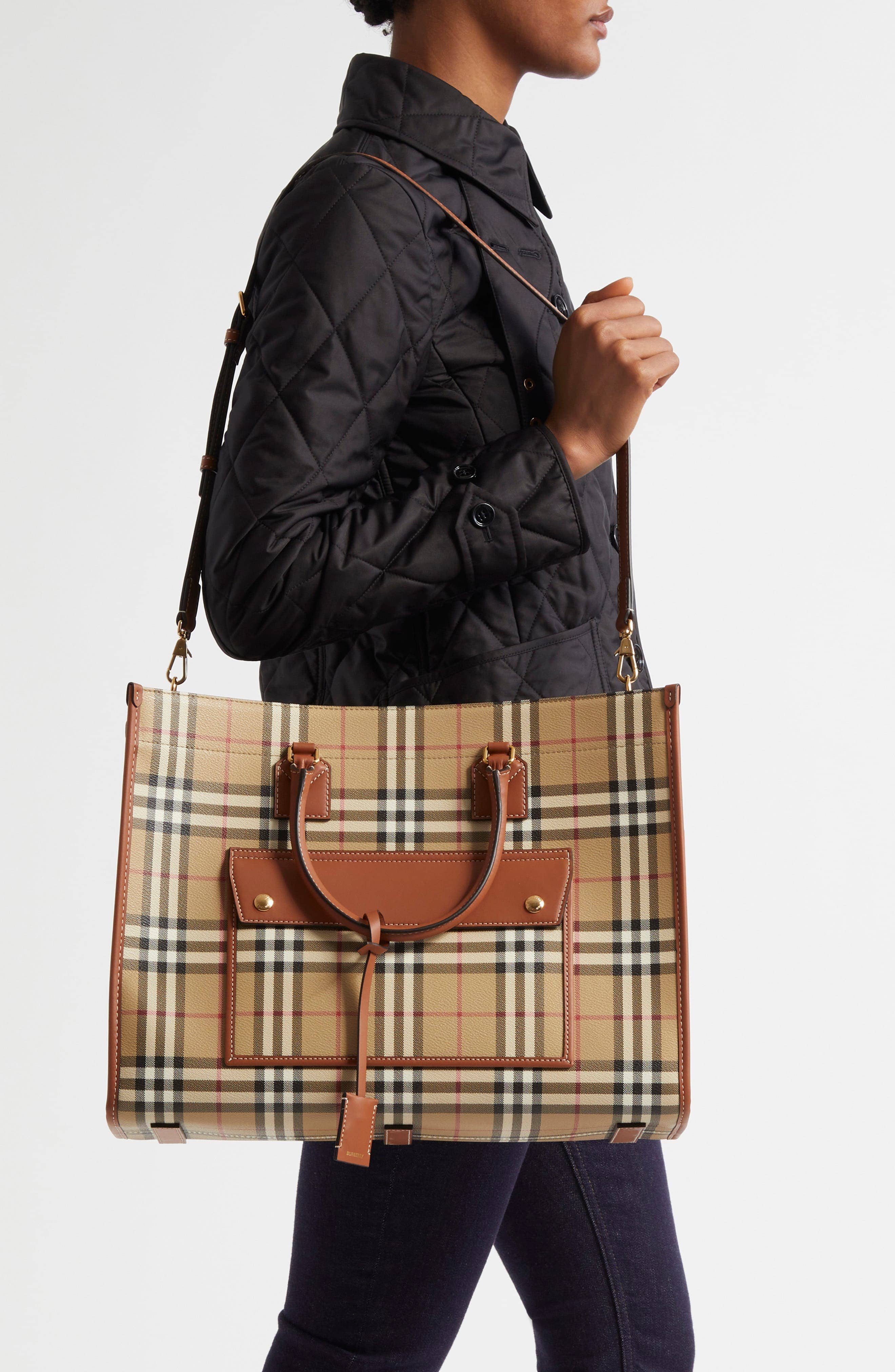 Burberry Freya Women's bags Mini Check Canvas New