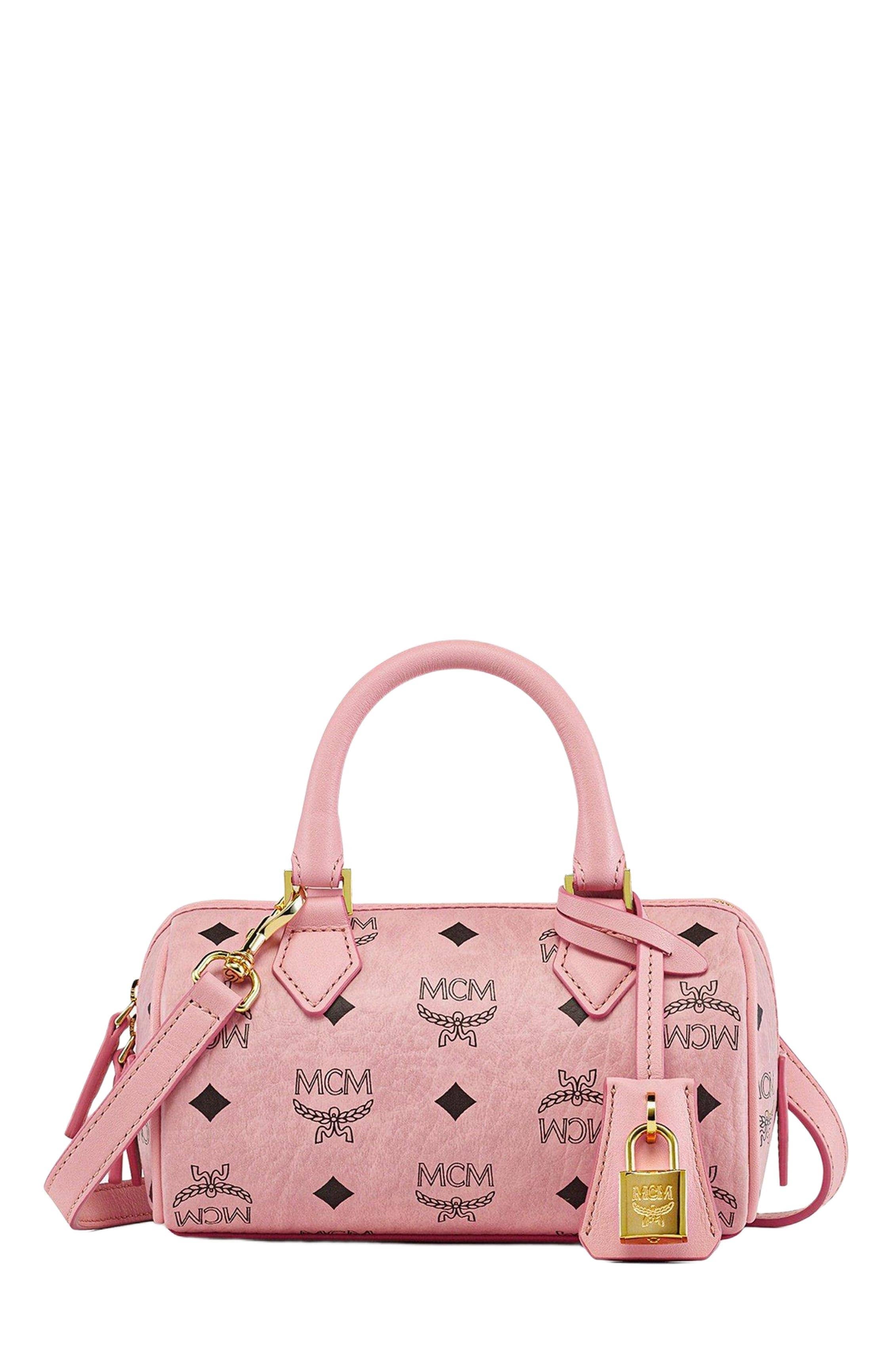 MCM Ella Boston Women's bags Pink Visetos Mini New