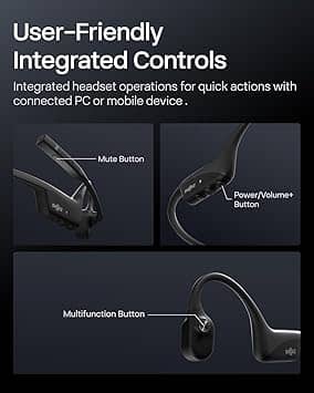 Shokz OpenComm Headphones & Earbuds Black New