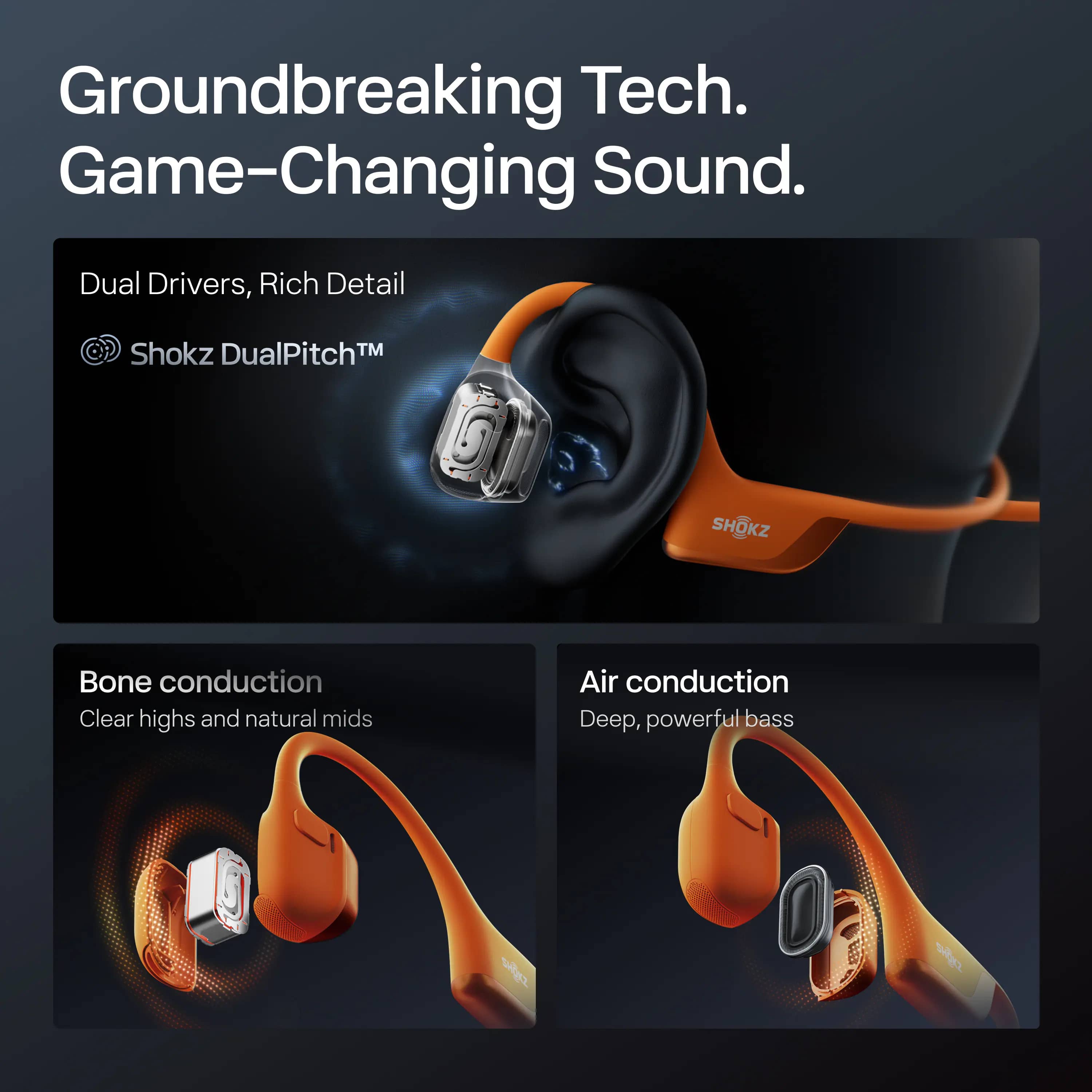 Shokz S821-MN-OR-US Headphones & Earbuds Orange New