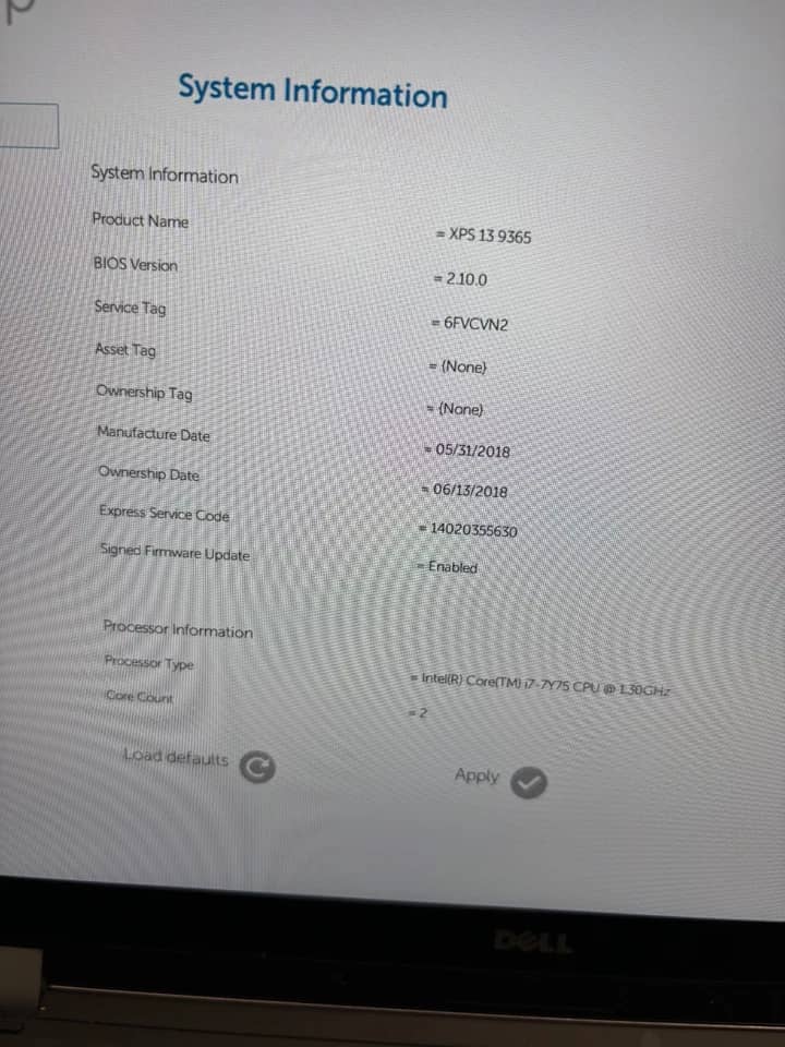 Dell XPS 13 9365 Computers 256GB 8GB Used - Good