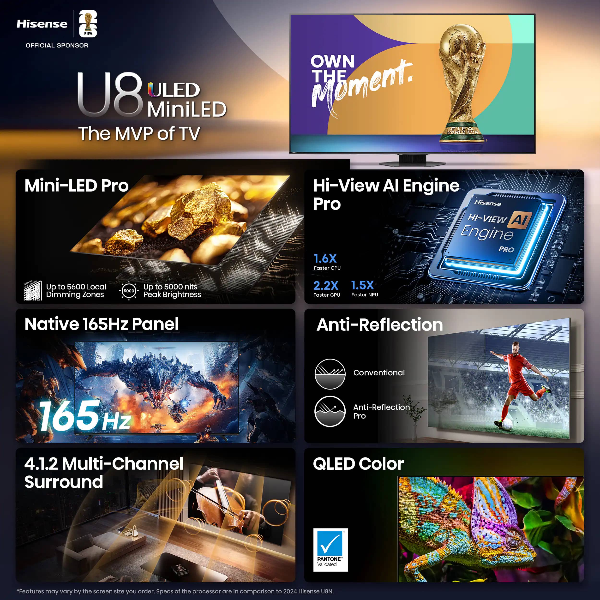 Hisense U8QG TVs 75 inch New