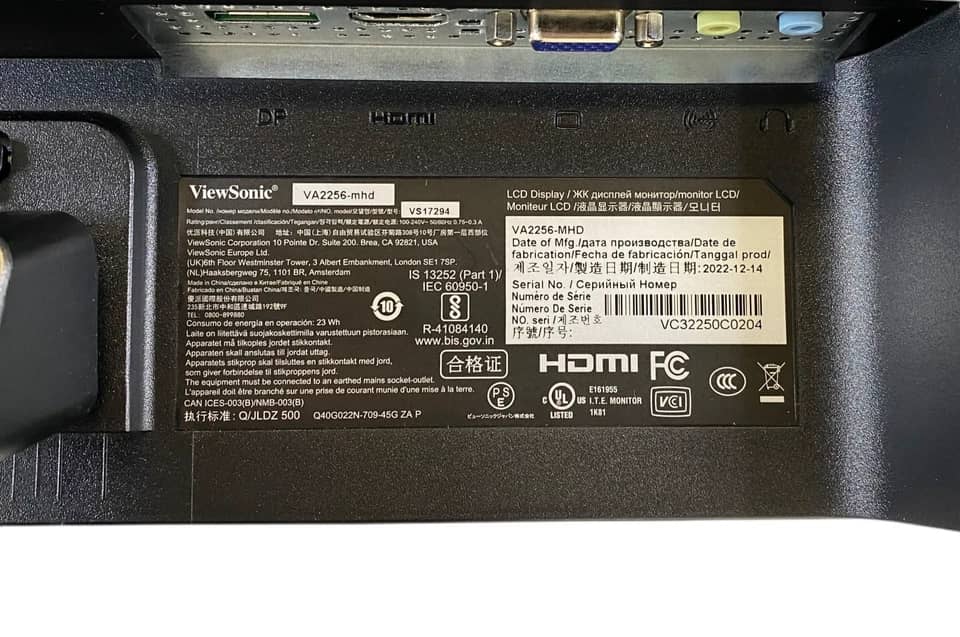 ViewSonic VA2256-MHD Monitors New