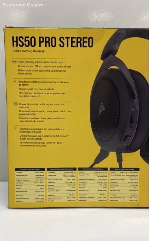 Corsair HS50 Pro Headphones & Earbuds Black Open-Box Excellent