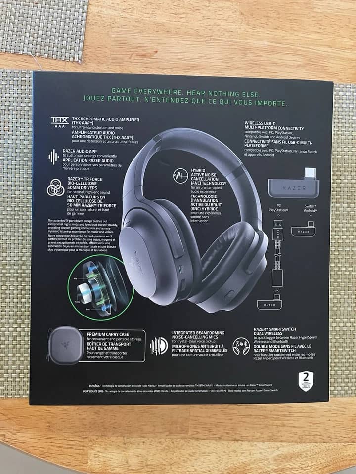Razer Barracuda Pro Headphones & Earbuds Black New