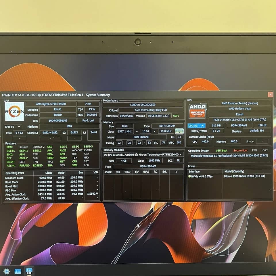 Lenovo ThinkPad T14s Computers 256GB 16GB New