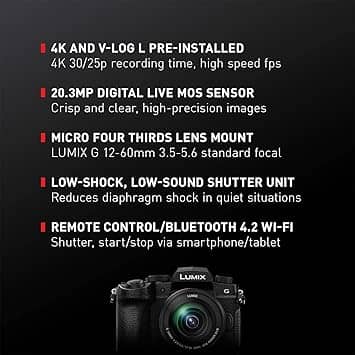 Panasonic LUMIX G95 Digital Cameras Black New w/ 12-60mm Kit