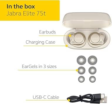Jabra Elite 75t Headphones & Earbuds Silver New