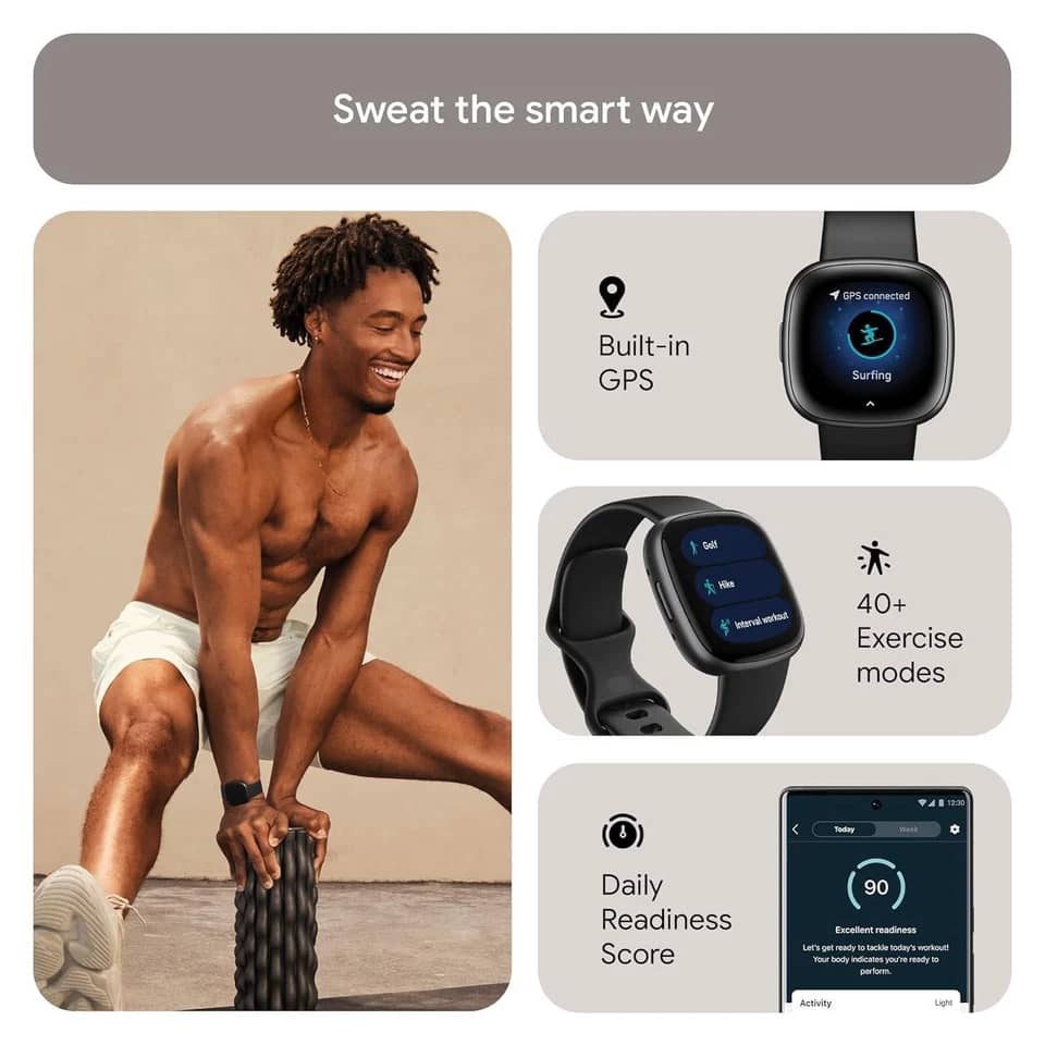 Fitbit Versa 4 Smartwatches Black 40mm New