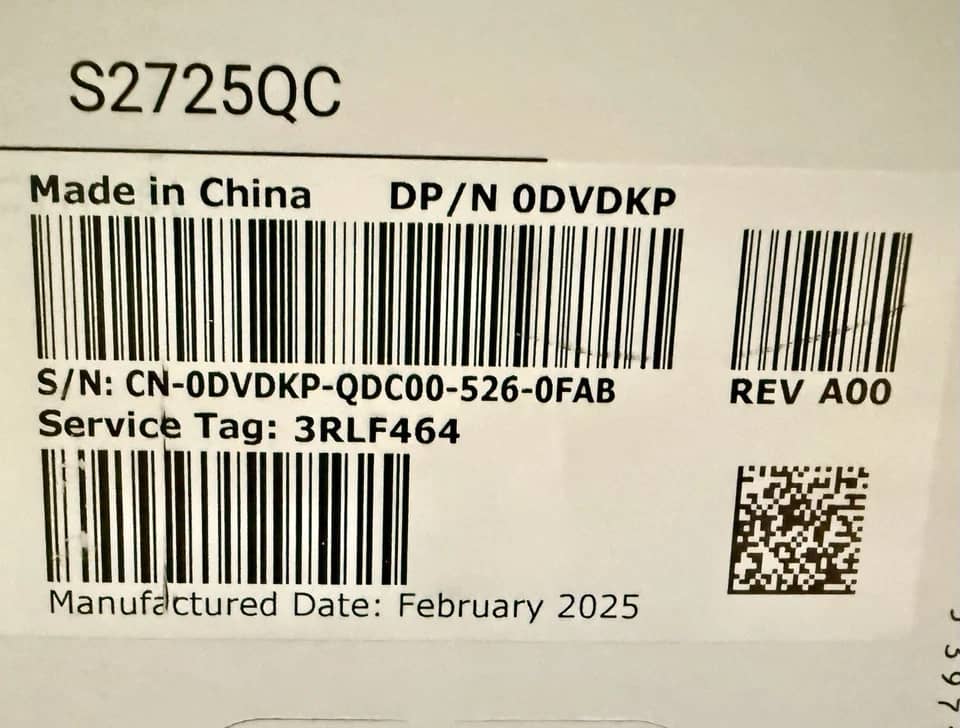 Dell S2725QC Monitors New