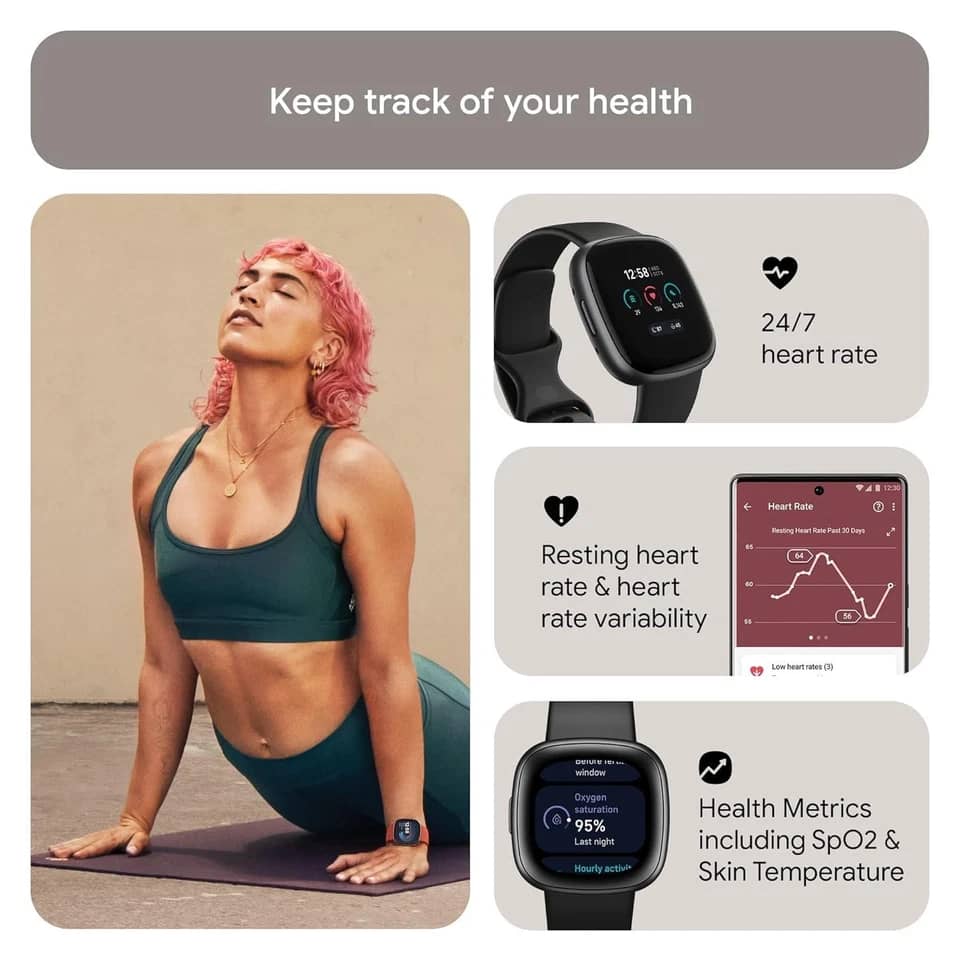 Fitbit Versa 4 Smartwatches Black 40mm New