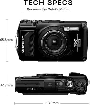 OM SYSTEM Tough TG-7 Digital Cameras Black New