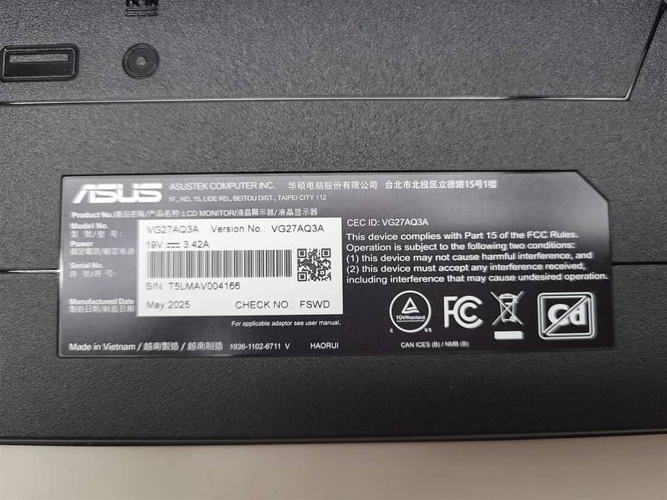 ASUS VG27AQ3A Monitors New