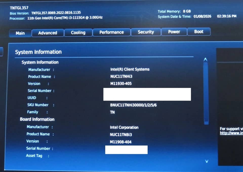 Intel NUC 11 Essential Kit Computers 1TB 16GB Used - Good