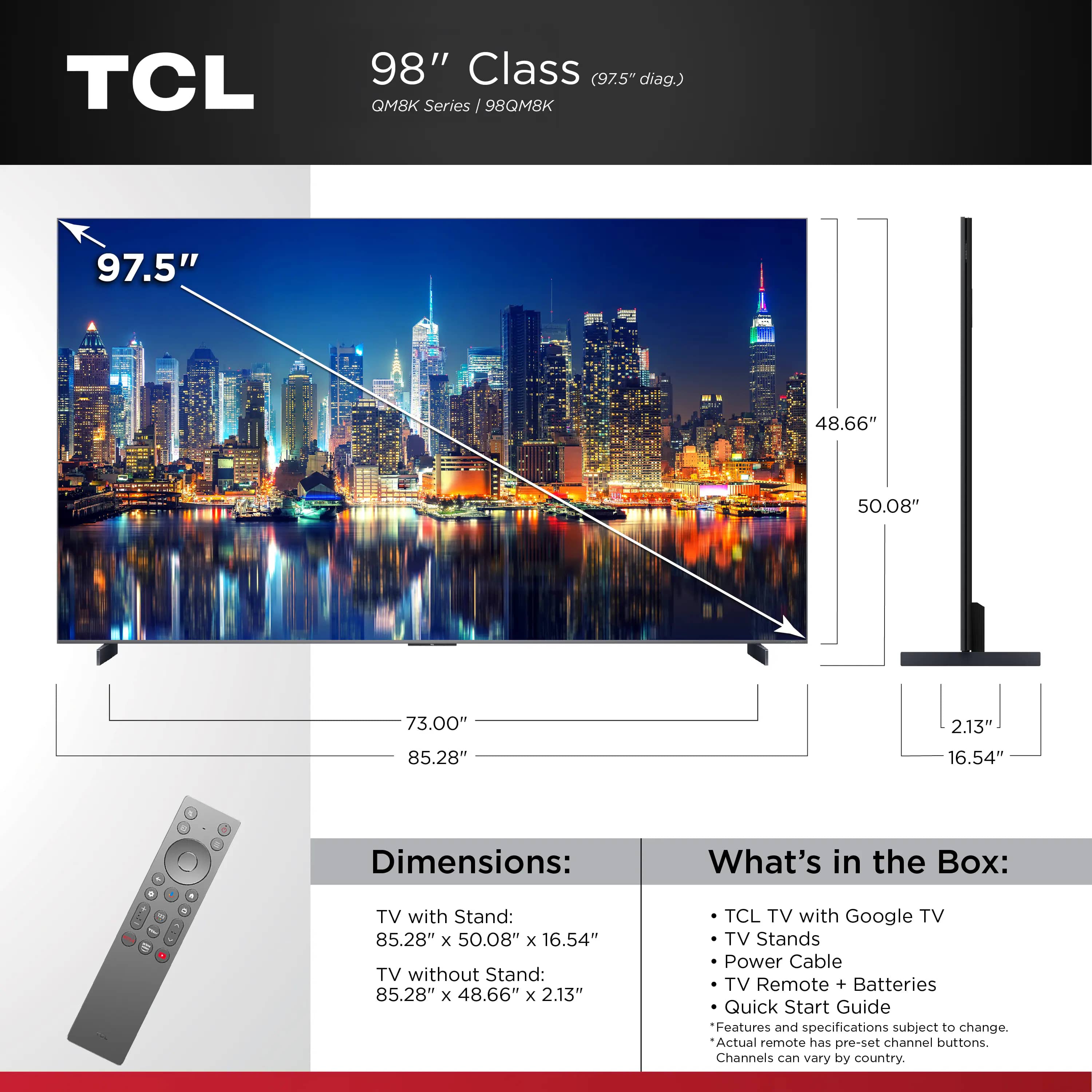TCL QM8K TVs 65 inch New
