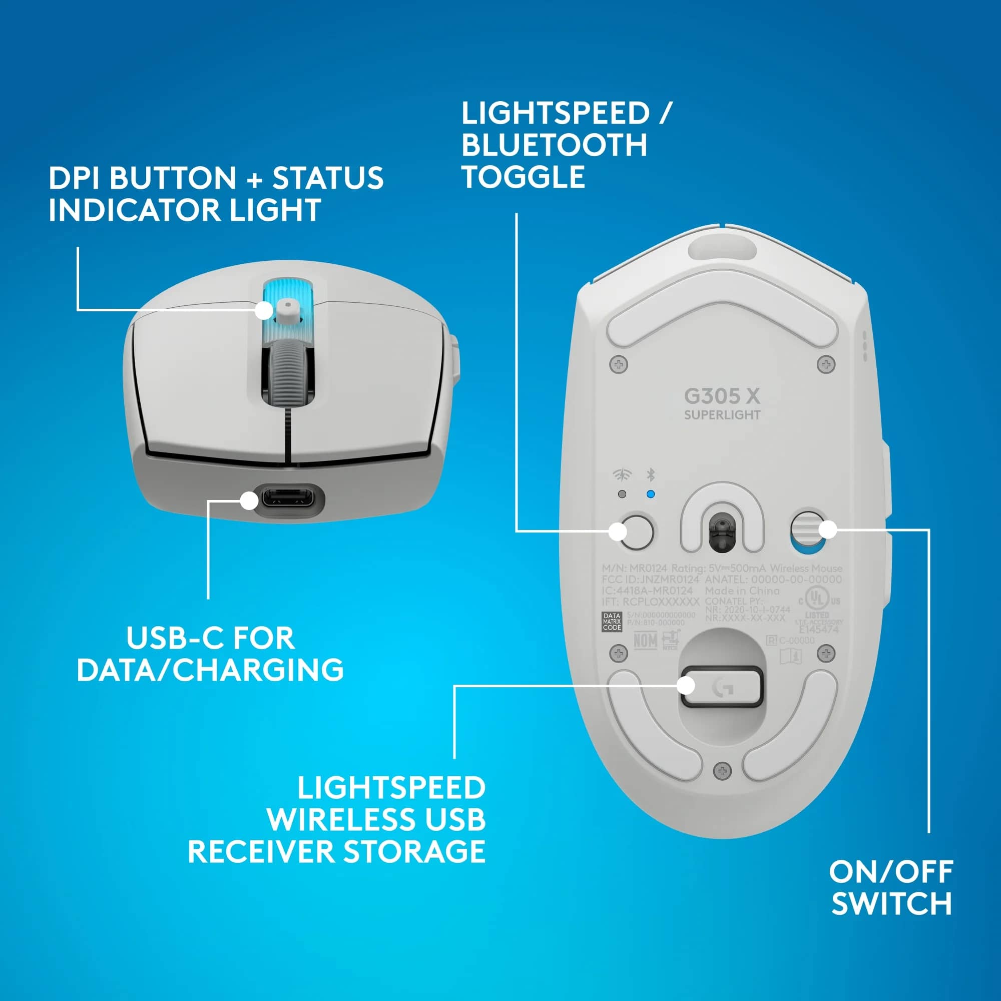Logitech G305 X Mice White New