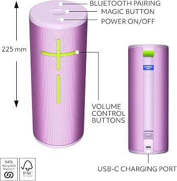 Ultimate Ears Megaboom 4 Portable Bluetooth Speakers Purple New
