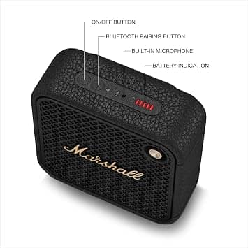 Marshall Willen II Portable Bluetooth Speakers Black New