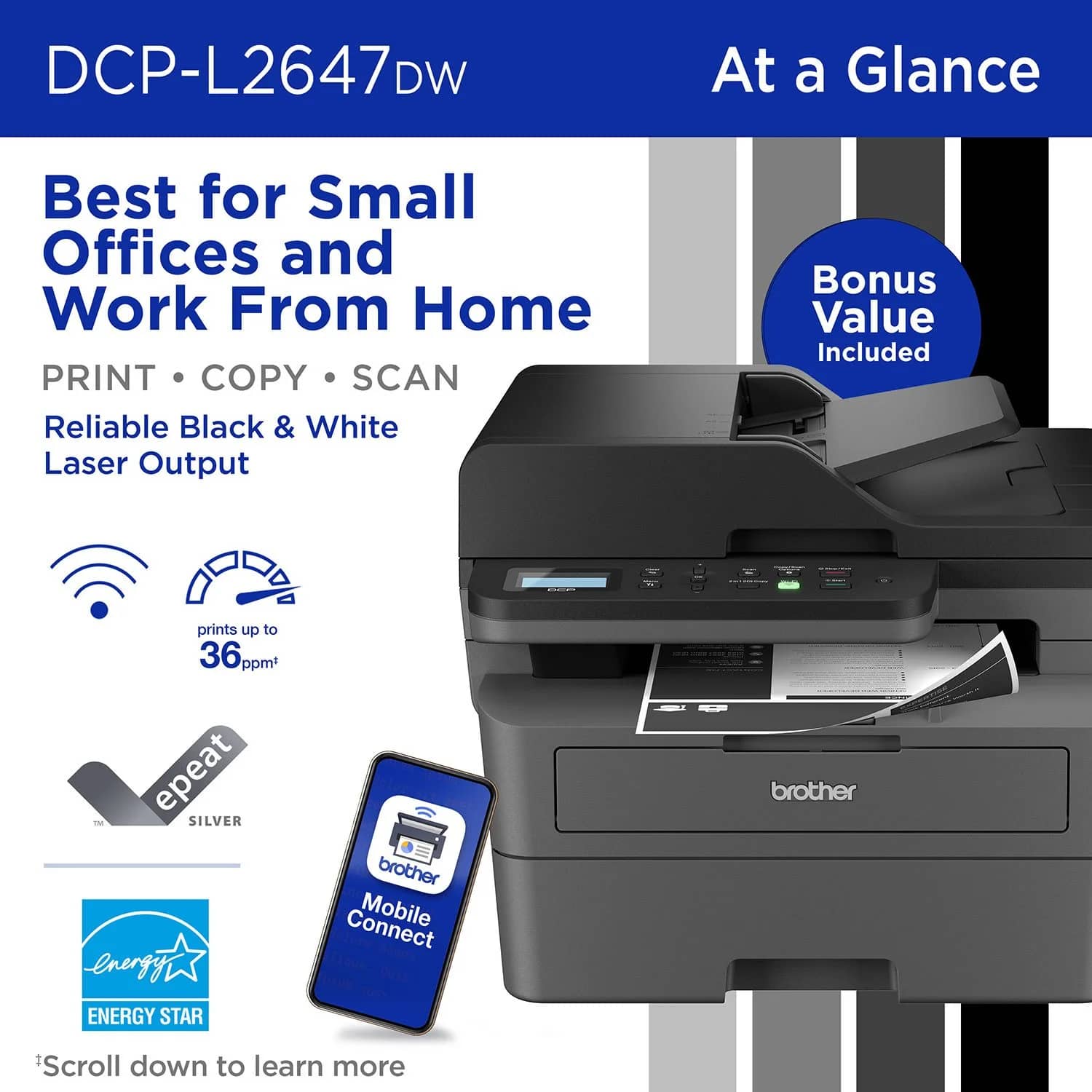 Brother DCP-L2647DW Printers New