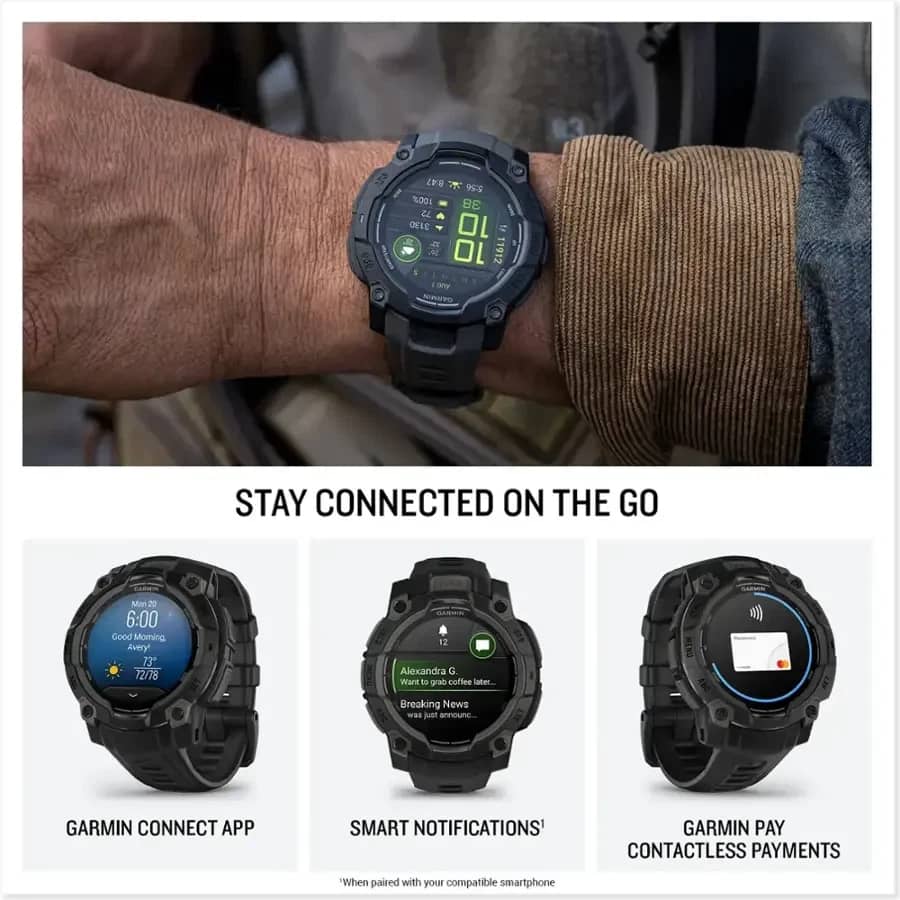 Garmin Instinct 3 AMOLED Smartwatches Black 45mm New