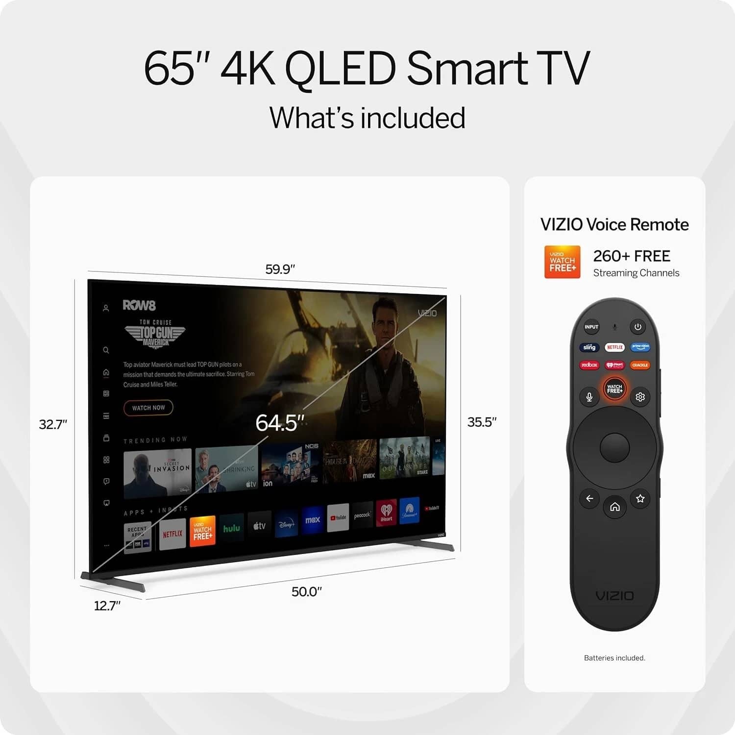 VIZIO Quantum Pro QLED TVs 65 inch Open-Box Excellent