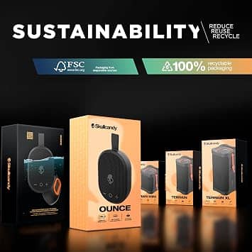 Skullcandy Ounce Portable Bluetooth Speakers Black New