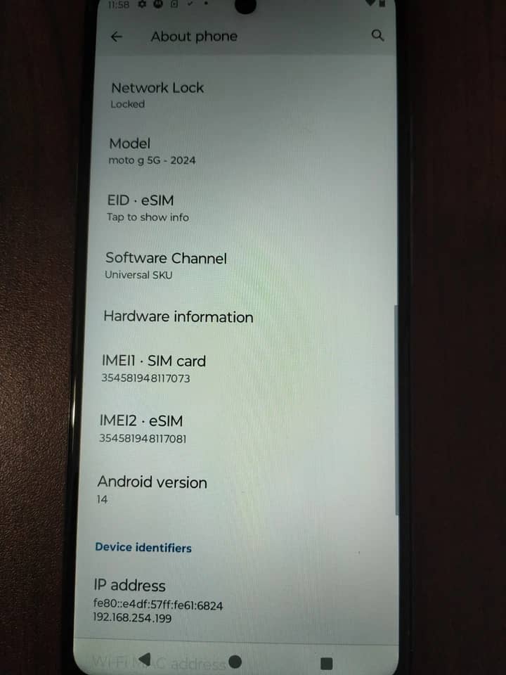 Motorola Moto G 5G (2024) Cell Phones Gray 128GB Locked New