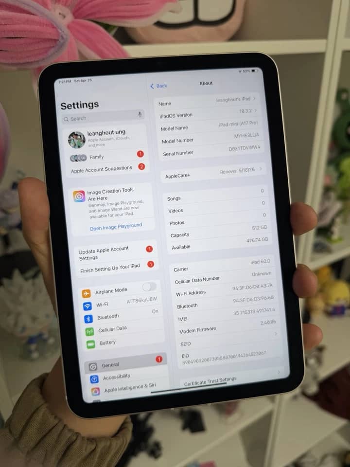 Apple iPad Mini A17 Pro Tablets Gray 128GB New 8.3"
