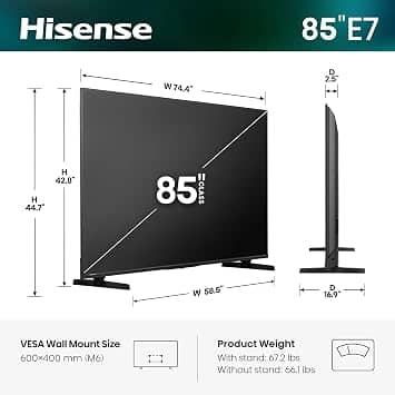 Hisense E7SF TVs 50 inch New