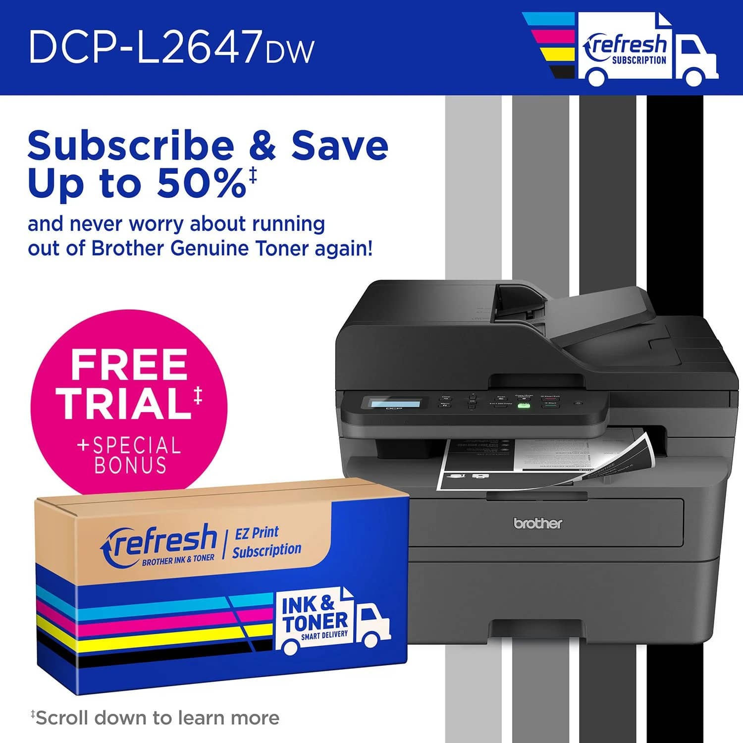 Brother DCP-L2647DW Printers New