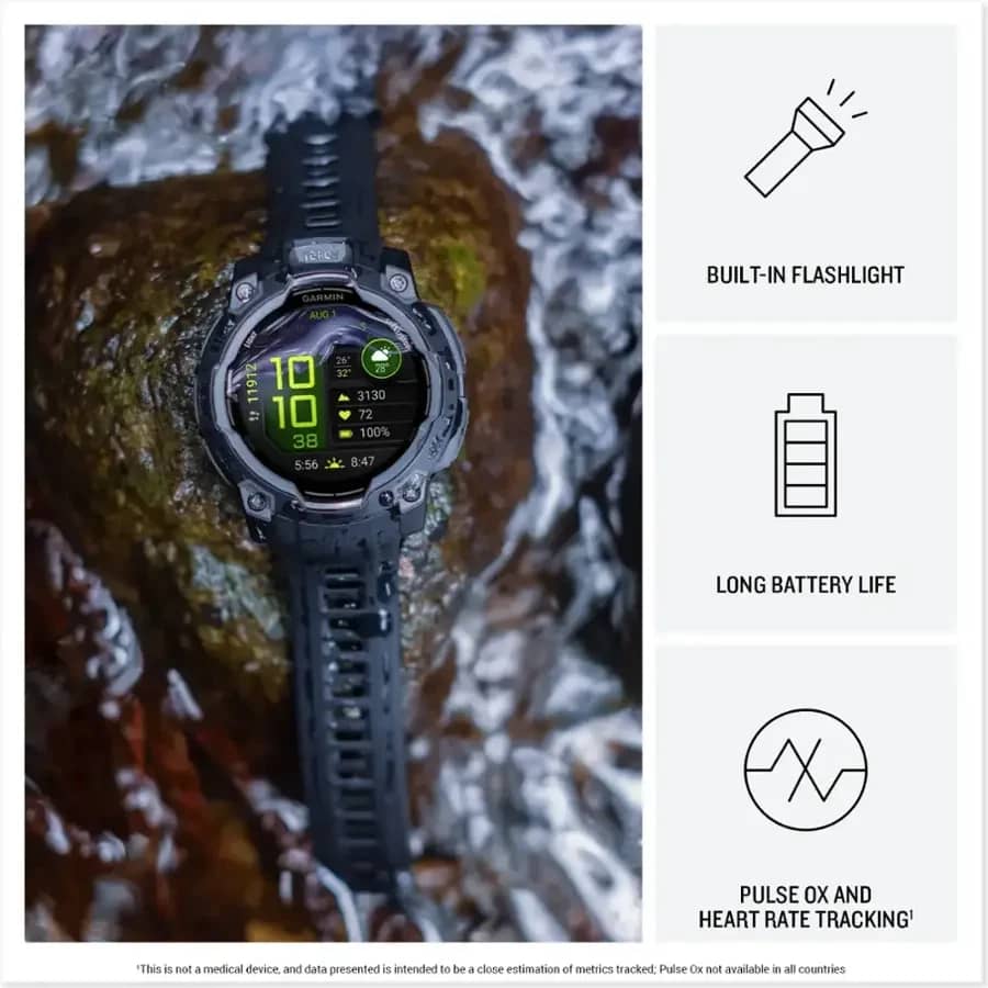Garmin Instinct 3 AMOLED Smartwatches Black 45mm New