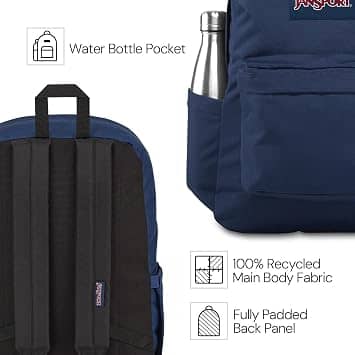 JanSport SuperBreak Plus Women's bags Grey 100% Recycled 600 Denier Polyester New
