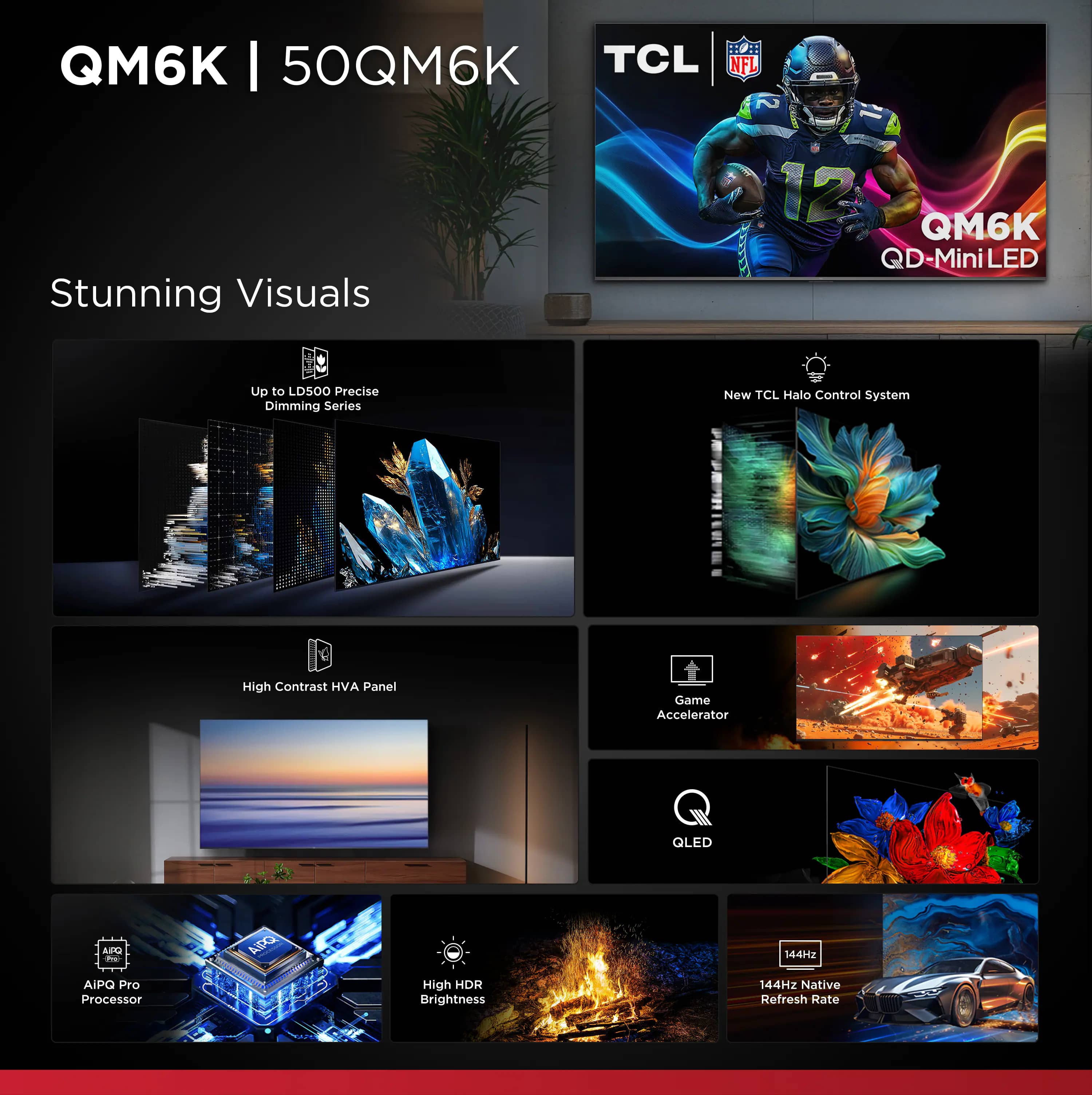 TCL QM6K TVs 50 inch New