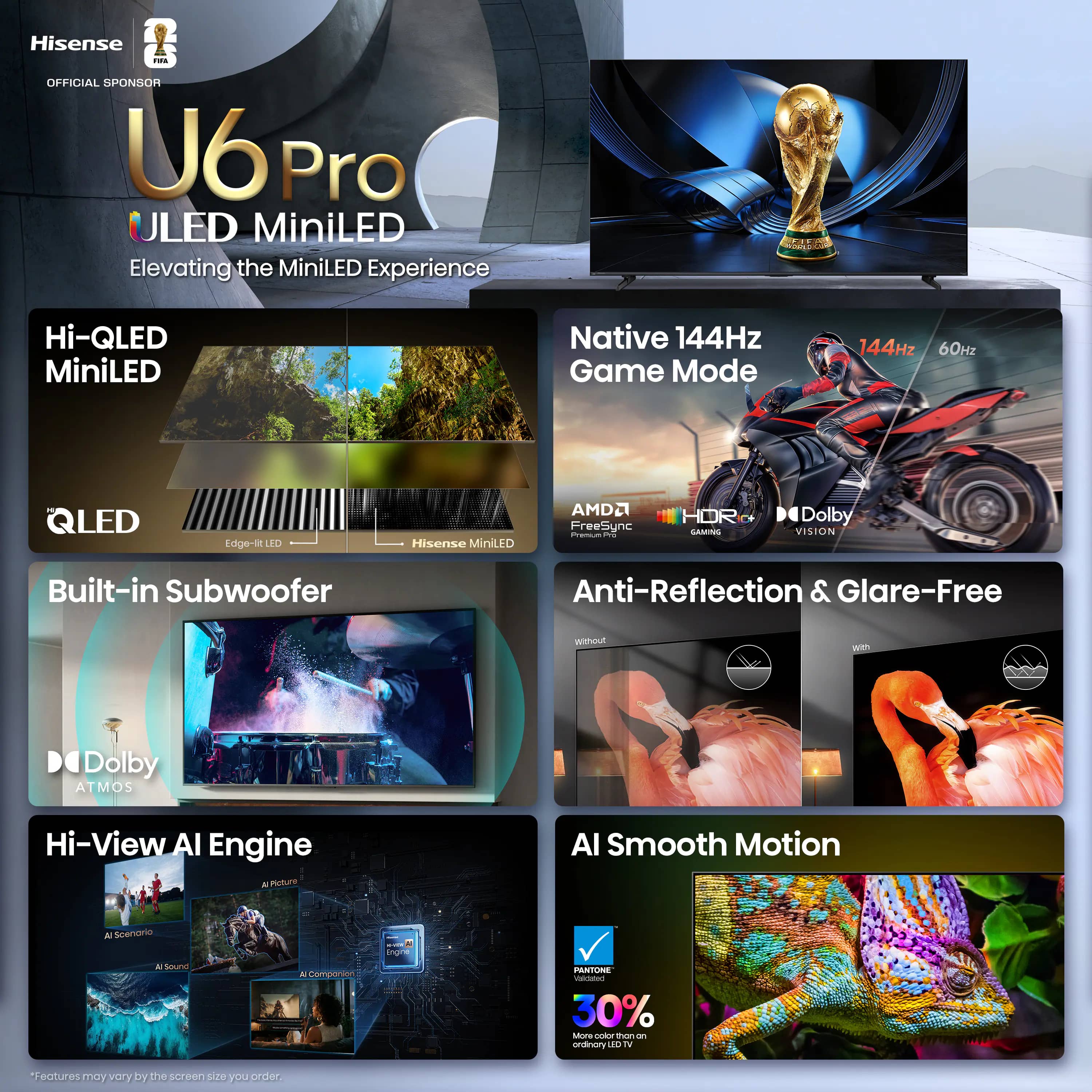 Hisense U6SF Pro TVs 55 inch New