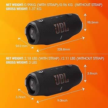 JBL Charge 6 Portable Bluetooth Speakers Black New