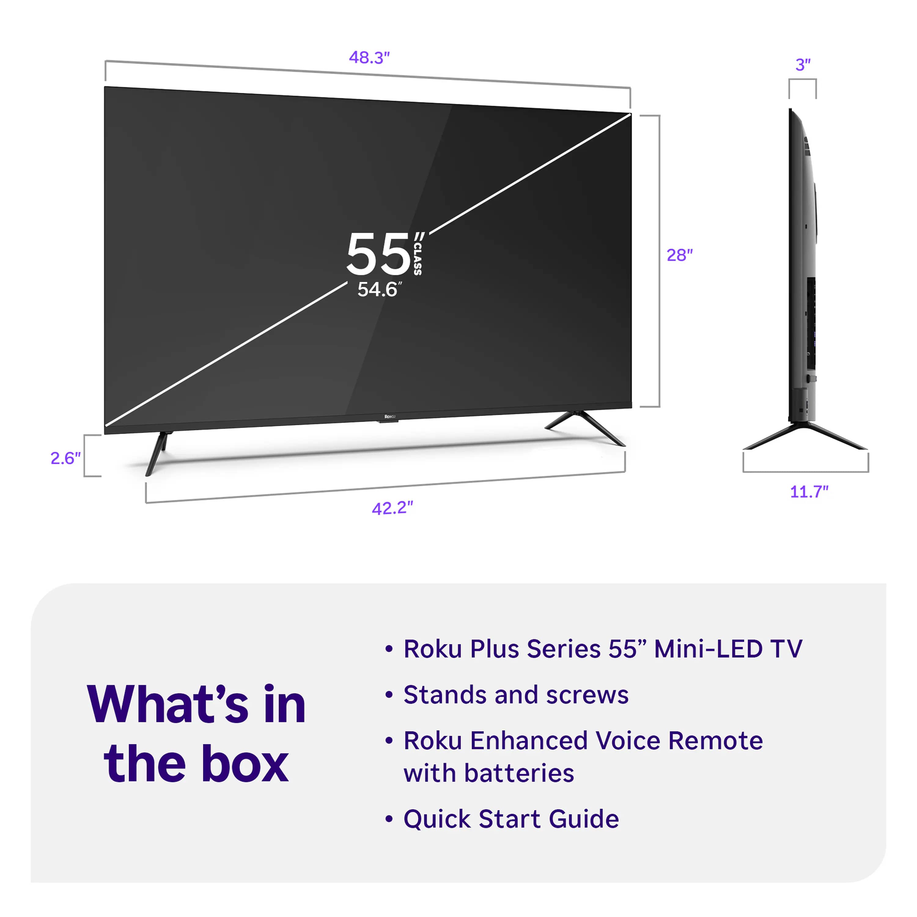 Roku R6C7 TVs 55 inch New