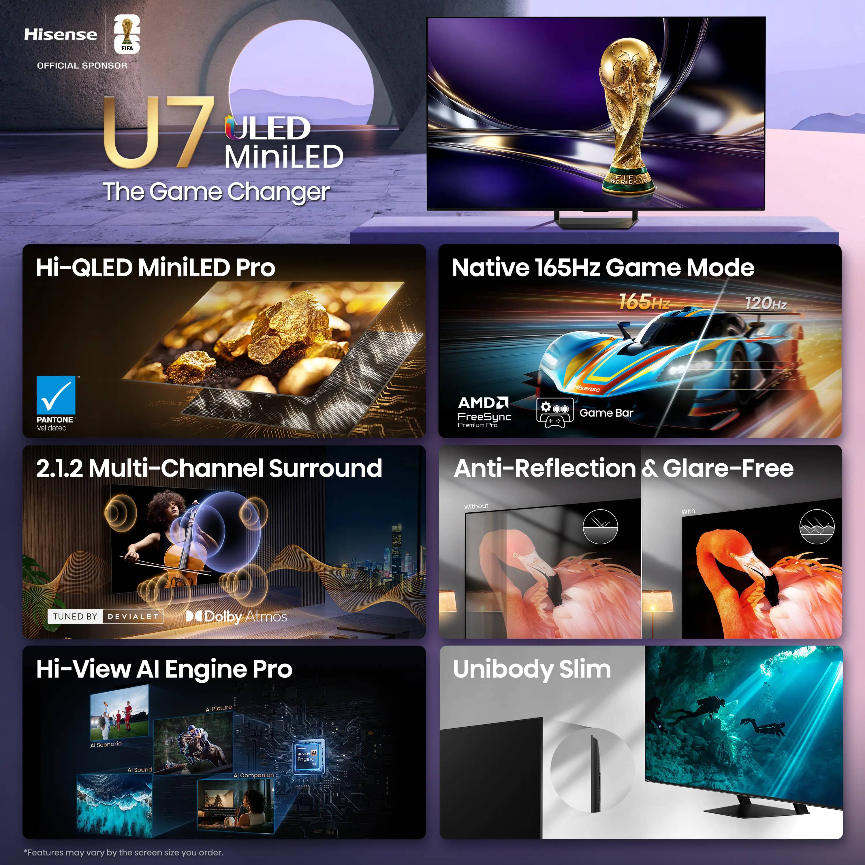 Hisense U7SG TVs 55 inch New