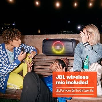 JBL PartyBox On-The-Go Essential Portable Bluetooth Speakers Black New