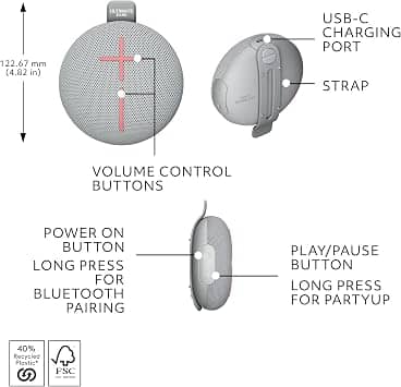 Ultimate Ears MiniRoll Portable Bluetooth Speakers New