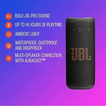 JBL Grip Portable Bluetooth Speakers Purple New