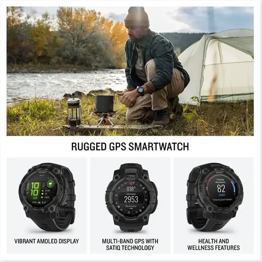 Garmin Instinct 3 AMOLED Smartwatches Black 45mm New