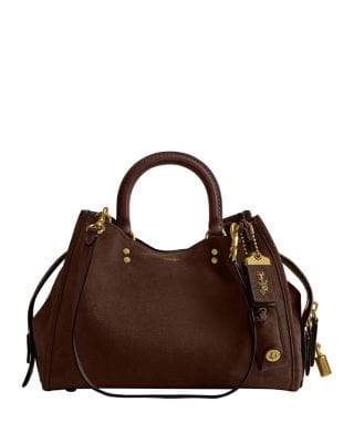 Coach Rogue Women's bags Satchel 25 Black Glovetanned Pebble Leather New