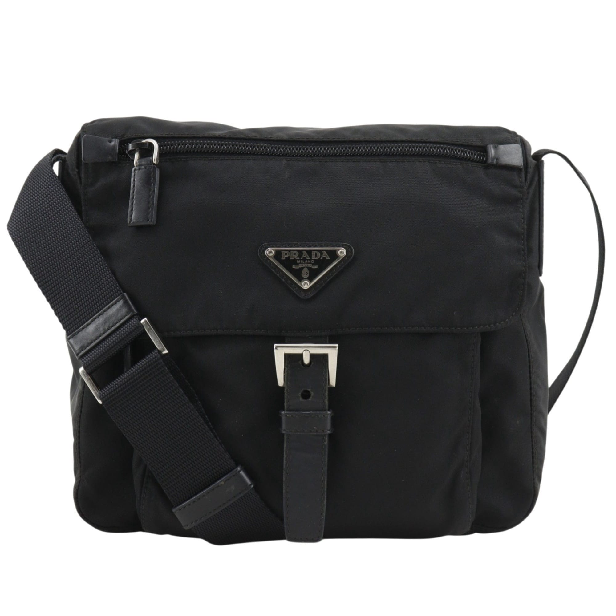 Prada Buckle Women's bags Unspecified Black Nylon Used - Good