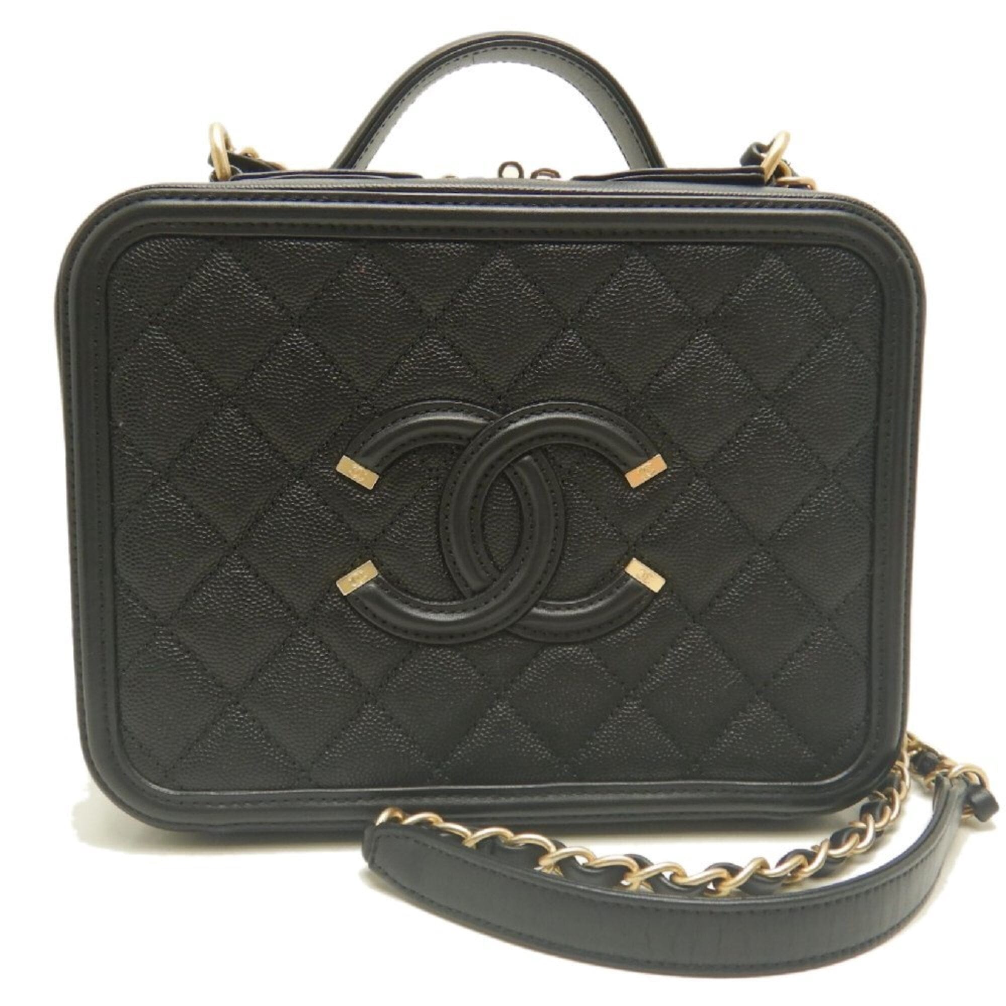 Chanel Vanity Case Women's bags Unspecified Red Quilted Used - Good
